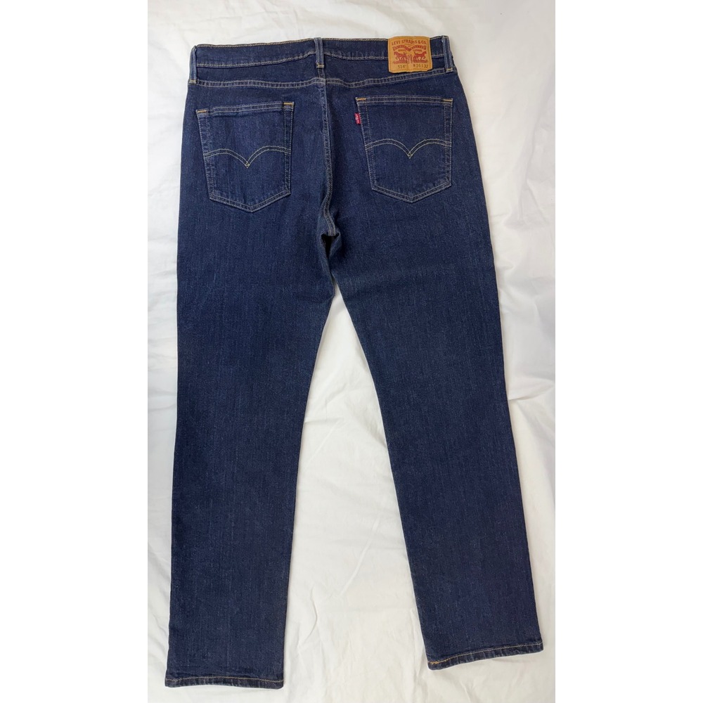 Levi's 514 Men's Jeans 36x32 Straight Fit Dark Wash Stretch Denim - Picture 4 of 11